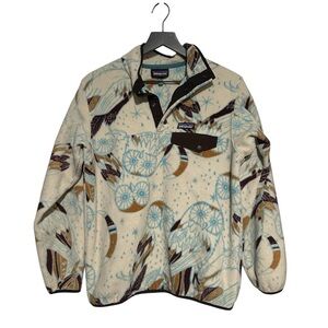 Patagonia Synchilla Fleece Pullover with Owl Pattern Size Large